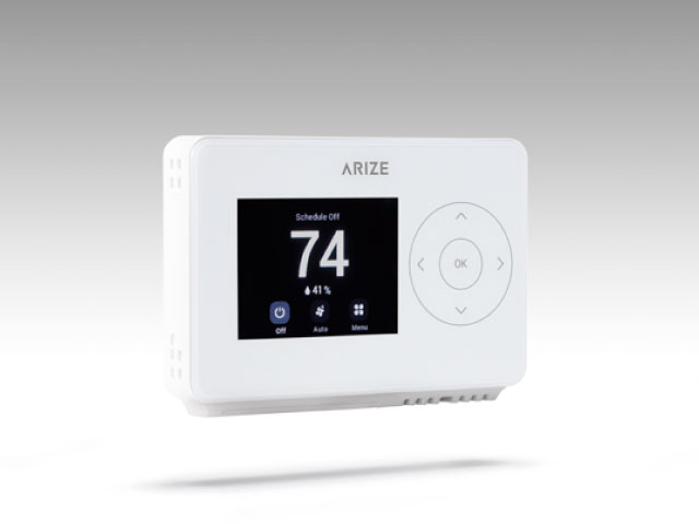 Side profile of the Arize Smart Thermostat.