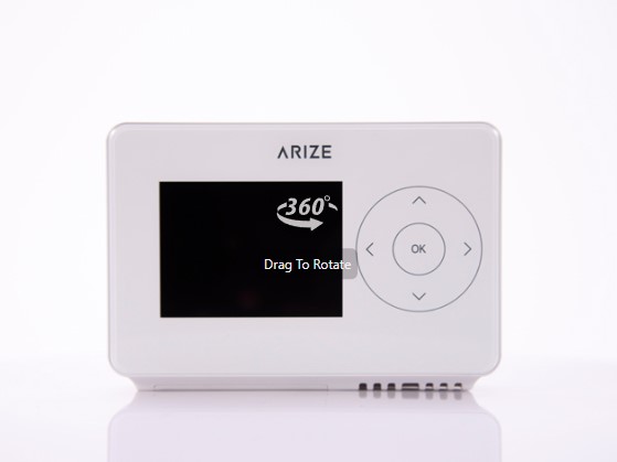 A 360-degree view of the Arize Smart Thermostat.